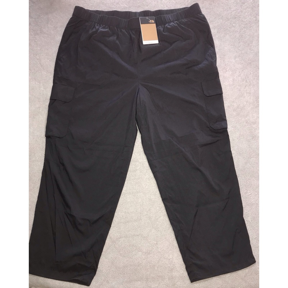 NWT The North Face Womens Spring Peak Black Cargo Nylon Pants 3XL Flash Dry XXXL